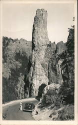 The TRAFFIC COP on NEEDLES HIWAY in Black Hills Postcard