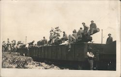 Men on cannons on trail Postcard