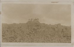 People and horse or mule on top of bluff Postcard