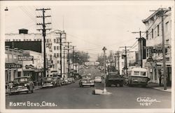 Business District North Bend, OR Postcard Postcard Postcard