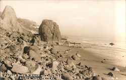 Castle Rock and Beach at Low Tide Santa Monica, CA Postcard Postcard Postcard