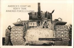 America's Giant M6 Heavy Tank Armored Force US Army Postcard Postcard Postcard