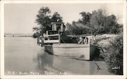 Bush Ferry, Parker Arizona Postcard