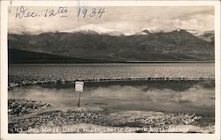 Bad Water Lowest Point in North America 1934 Postcard