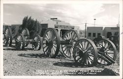 Wheels of Old 20 Mule Team Borax Wagons, Death Valley Junction, California Postcard Postcard Postcard