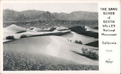 The Sand Dunes of Death Valley National Monument California Postcard Postcard Postcard