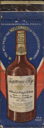 The American Distilling Co, Supreme Rye Pekin, IL Advertising Matchbook Cover Matchbook Cover Matchbook Cover