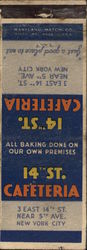 14th St. Cafeteria Matchbook Cover