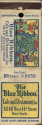 The Blue Ribbon Cafe and Restaurant New York, NY Restaurants Matchbook Cover Matchbook Cover Matchbook Cover