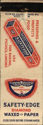 Safety Edge Diamond Waxed Paper Advertising Matchbook Cover Matchbook Cover Matchbook Cover