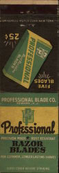 Professional Razor Blades 25¢ Advertising Matchbook Cover Matchbook Cover Matchbook Cover