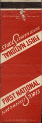 First National Supermarket Stores Matchbook Cover