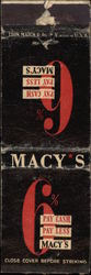 Macy’s Pay Cash, Pay Less Advertising Matchbook Cover Matchbook Cover Matchbook Cover