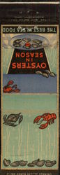 Oysters in Season, The Best in Seafood Advertising Matchbook Cover Matchbook Cover Matchbook Cover