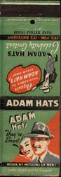 Adam Hats, They’re Smart, Celebrity Contest, Details Inside Advertising Matchbook Cover Matchbook Cover Matchbook Cover