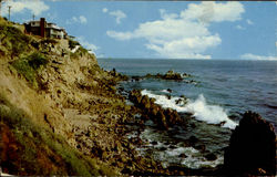 Seaside Homes, Overlooking The Blue Pacific Postcard