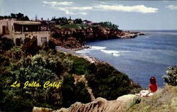 Homes Are Built High On The Majestic Cliffs La Jolla, CA Postcard Postcard