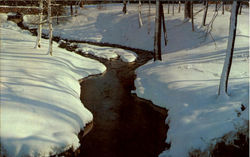 A Babbling Brook In Winter Wonderland Lakewood, NJ Postcard Postcard