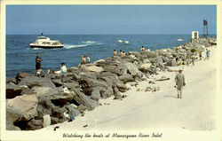 Watching The Boats At Manasquan River Inlet Postcard