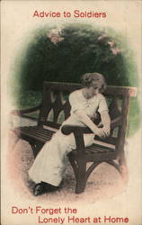 Advice to Soldiers - Don't Forget the Lonely Heart at Home Women Postcard Postcard Postcard