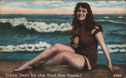 Happy Days by the Glad Sea Waves! Postcard