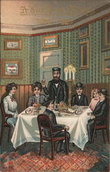 Shabbat Dinner: Jewish Family Gathering Postcard