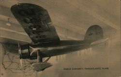 Amelia Earheart's Transatlantic Plane Aircraft Postcard Postcard Postcard