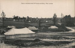 Camp Entrance with 3rd Corps Artillery: Tents and Postcard Scene Postcard