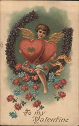 Cupid Holding Hearts Postcard Postcard Postcard