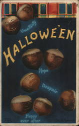 Acorns With Faces Halloween Postcard Postcard Postcard