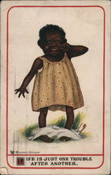 Life is just one Trouble After Another Black Americana Postcard Postcard Postcard