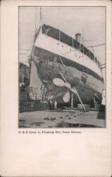 U.S.S. Iowa in Floating Dry Dock Dewey Postcard