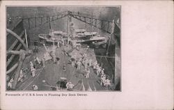 Forecastle of U.S.S. Iowa in Floating Dry Dock Dewey Ships Postcard Postcard Postcard