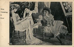 Pretty Ladies: Thinking it Over Postcard