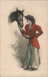 Woman with a horse Horses Postcard Postcard Postcard