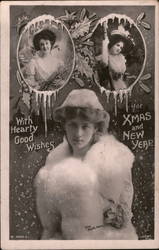 Phyllis Dare in Snow Wishing Holiday Wishes Postcard