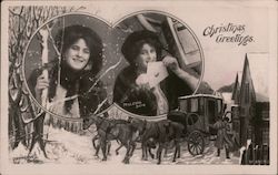 Christmas Greetings Zena & Phyllis Dare Postcard