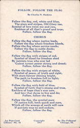 Follow, Follow the Flag - Poem by Charles N. Haskins Patriotic Postcard Postcard Postcard