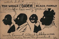 The Whole (DAMM) Black Family Black Americana Postcard Postcard Postcard