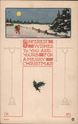 Sincerest Wishes and Merry Christmas Postcard