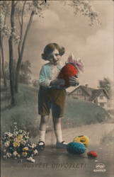 Child with Easter Eggs Postcard