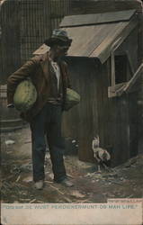 African American Man Holding Watermelons Black Americana Postcard Postcard Postcard