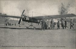 Hubert Latham Landing His Antoinette After His Flight Over Baltimore Postcard