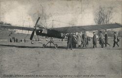 Hubert Lathan Landing In His Antoinette After His Flight Over Baltimore Aircraft Postcard Postcard Postcard