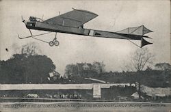 Hubert Latham in his Antoinette Monoplane, Starting at Halethorpe, Near Balto, MO Aircraft Postcard Postcard Postcard