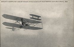 Wright's Aeroplane Used by Hoxsey in His Flights at Halethorpe Near Baltimore, MD Postcard