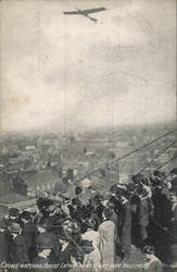 Crowd watching Hubert Latham on his flight over Baltimore Aircraft Postcard Postcard Postcard