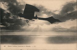 Hubert Latham Flying a Plane Postcard