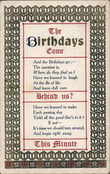 Birthday Greetings With Poem Postcard Postcard Postcard