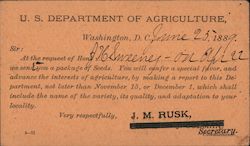 U.S. Department of Agriculture Postcard